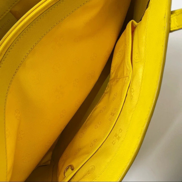 Tory Burch Sunny Yellow Saffiano Leather York Tote - Picture 8 of 11
